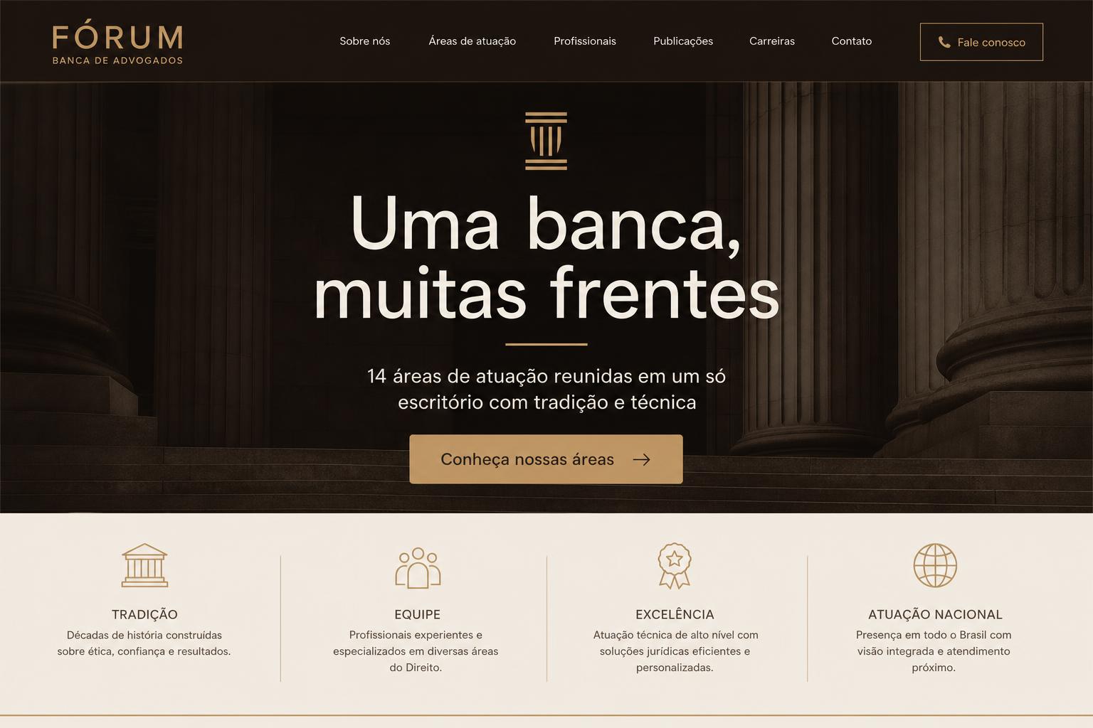 Site entregue para Fórum Banca de Advogados — Banca full service