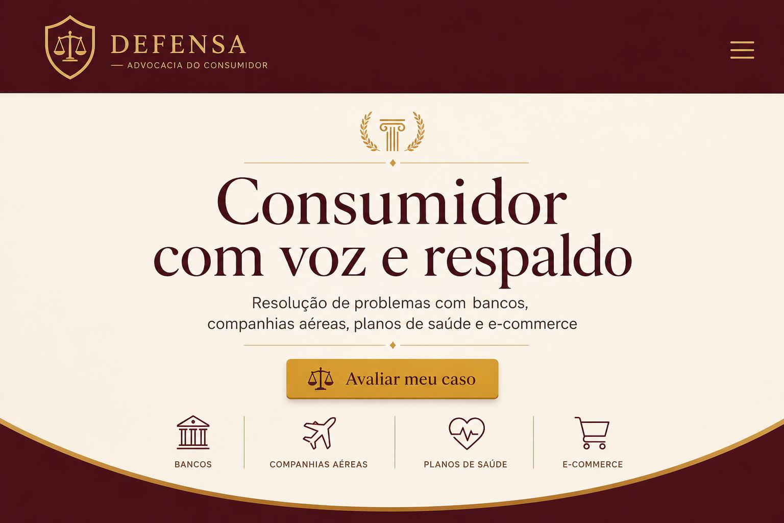 Site entregue para Defensa Advocacia do Consumidor — Direito do Consumidor
