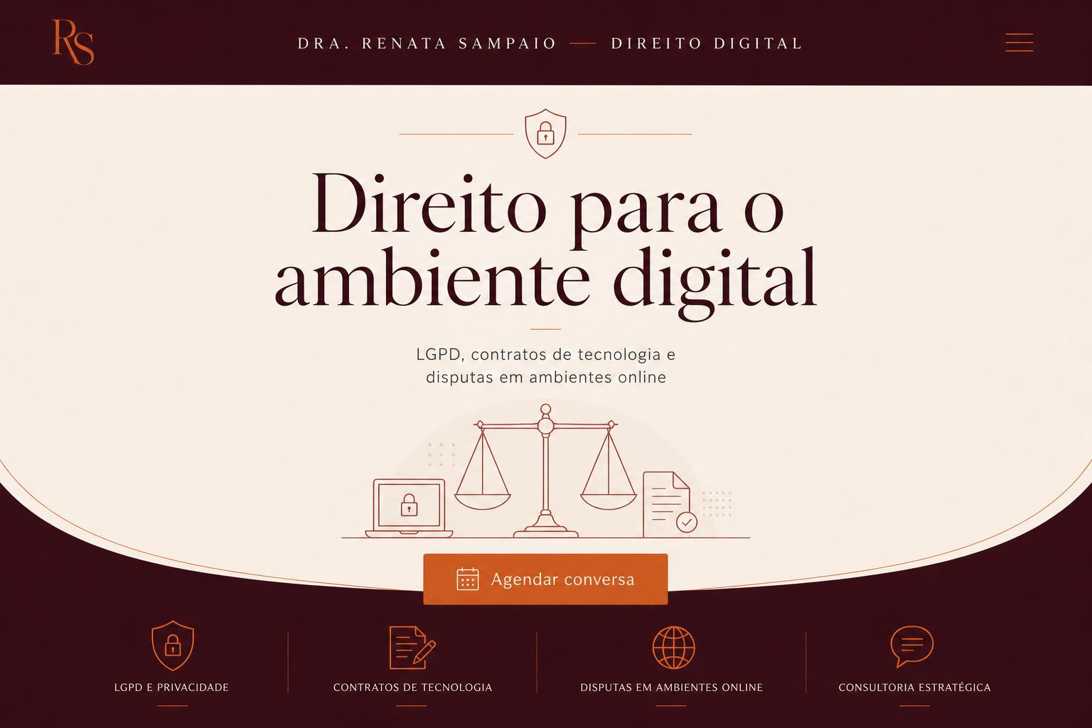 Site entregue para Dra. Renata Sampaio — Direito Digital