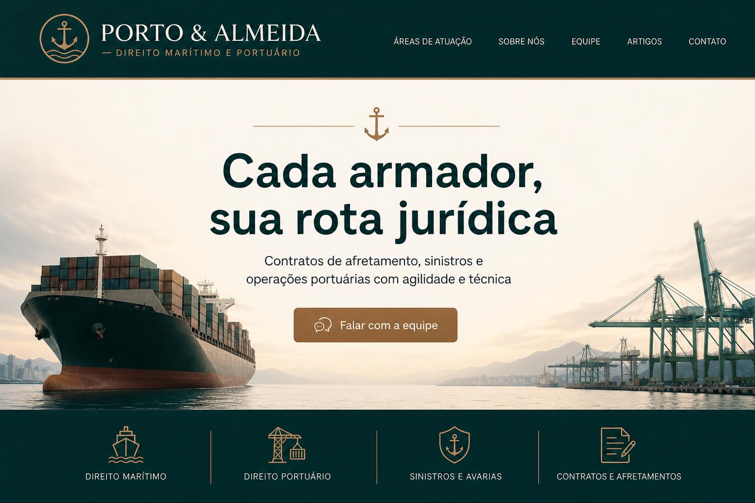 Site entregue para Porto & Almeida Marítima — Direito Marítimo & Portuário