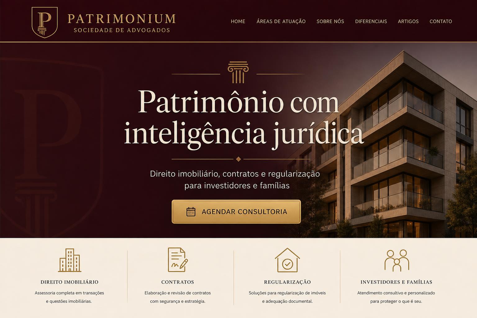 Site entregue para Patrimonium Sociedade de Advogados — Direito Imobiliário